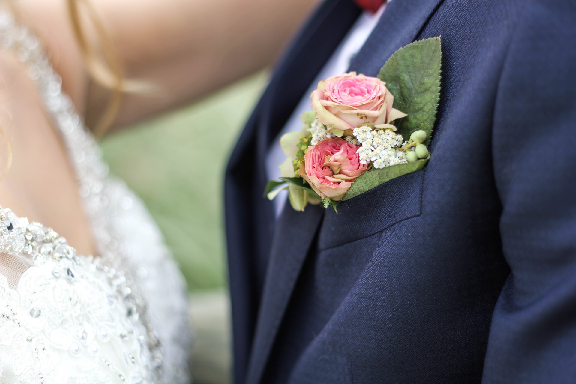 flowers on suit