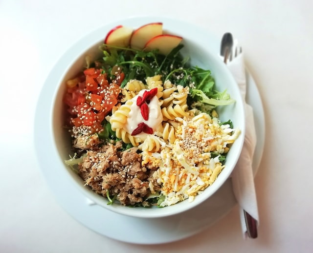 pasta and lettuce bowl